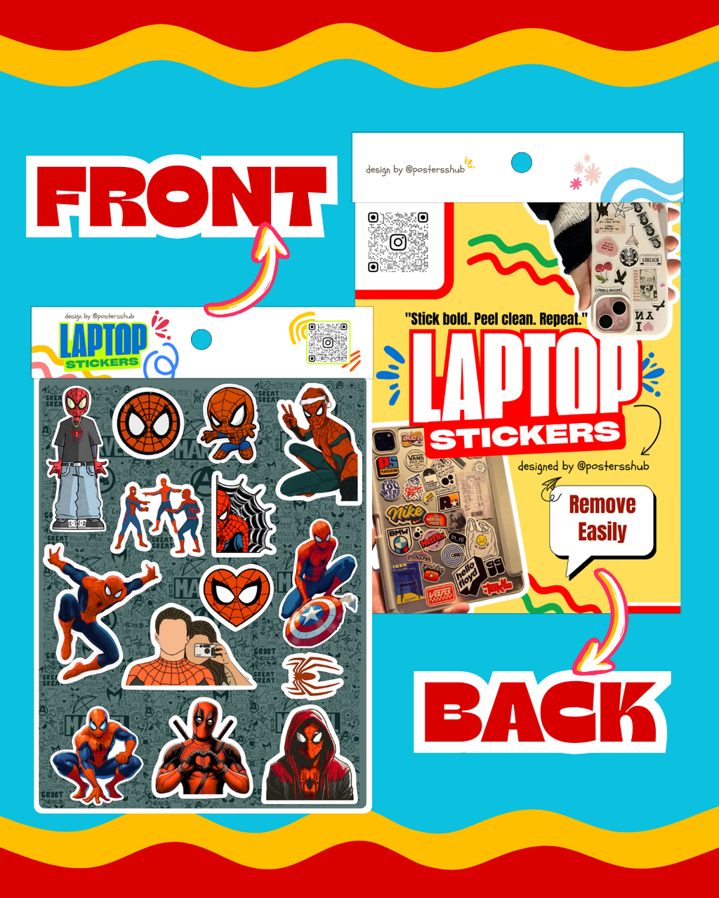Spiderman Laptop Sticker Sheet