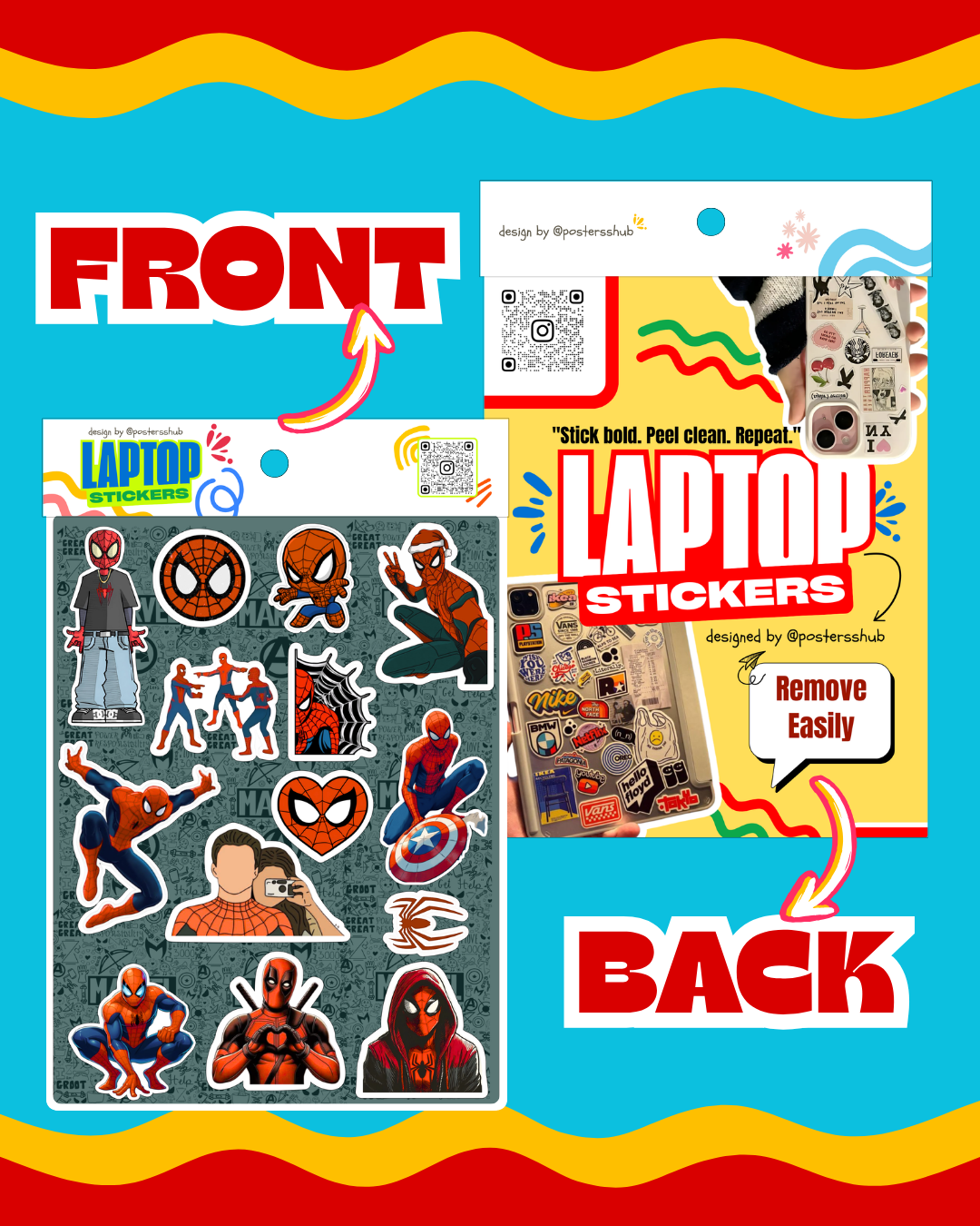 Spiderman Laptop Sticker Sheet