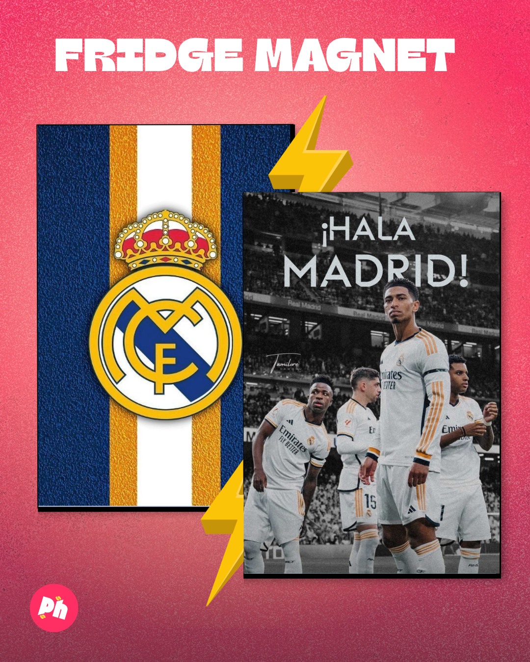 Real Madrid ¡Hala Madrid! set of 2 fridge magnet