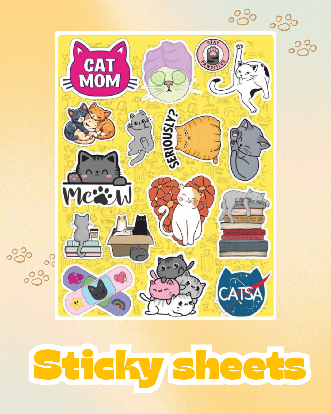 Cats Laptop Sticker Sheet
