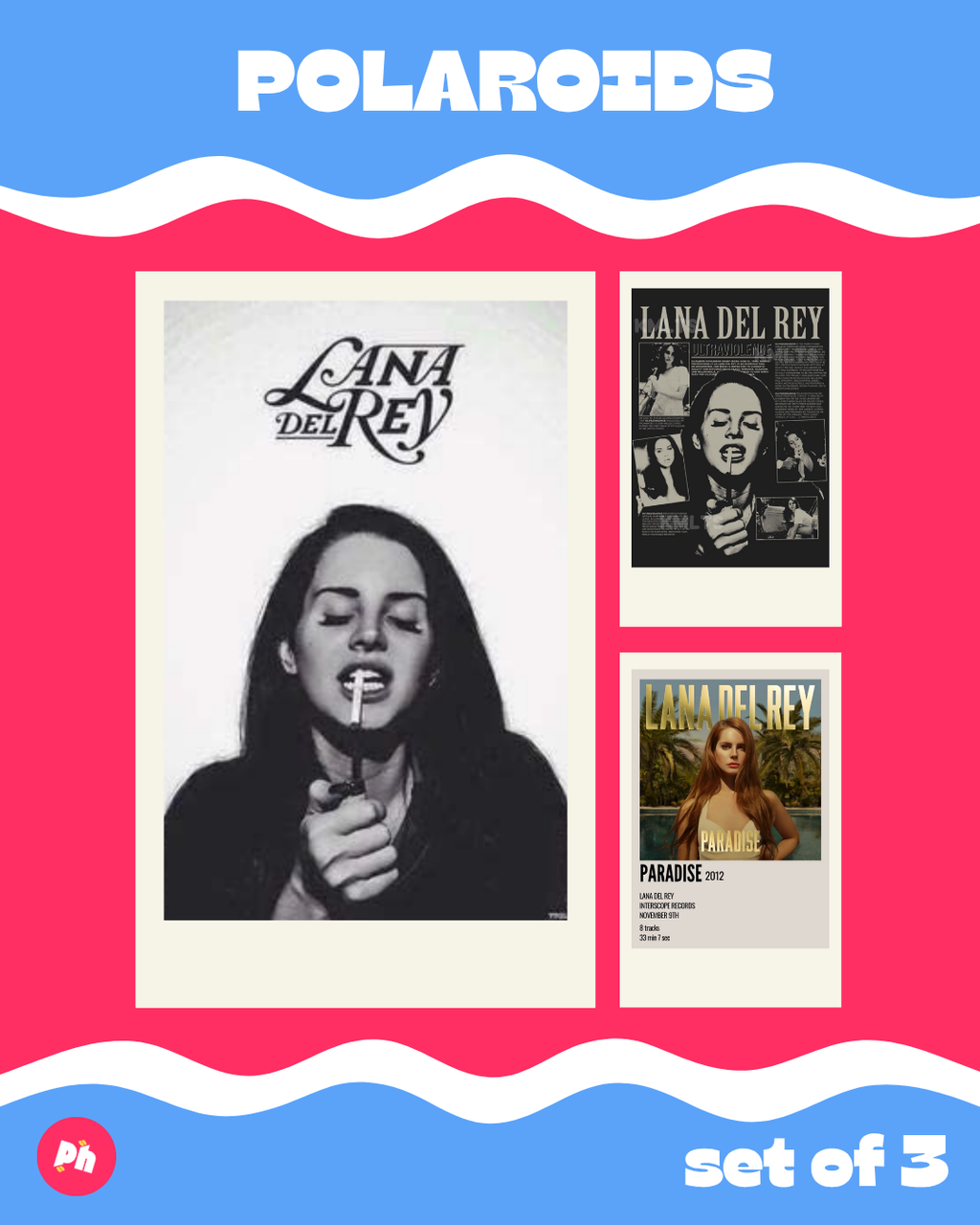Lana Del Rey Polaroid set of 3