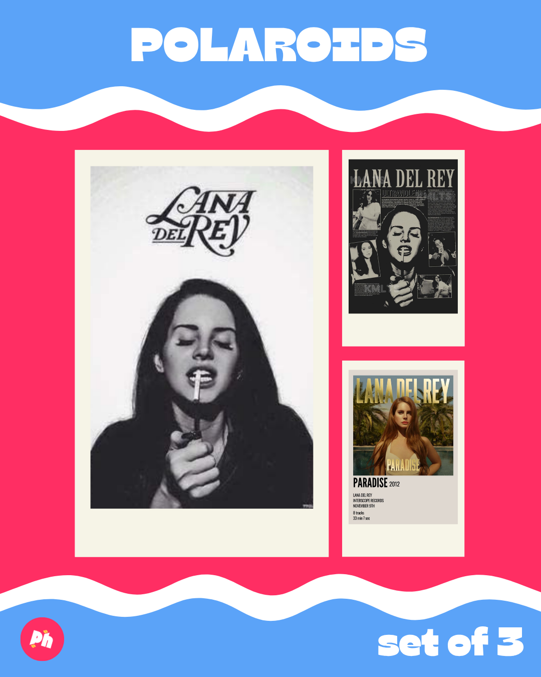 Lana Del Rey Polaroid set of 3