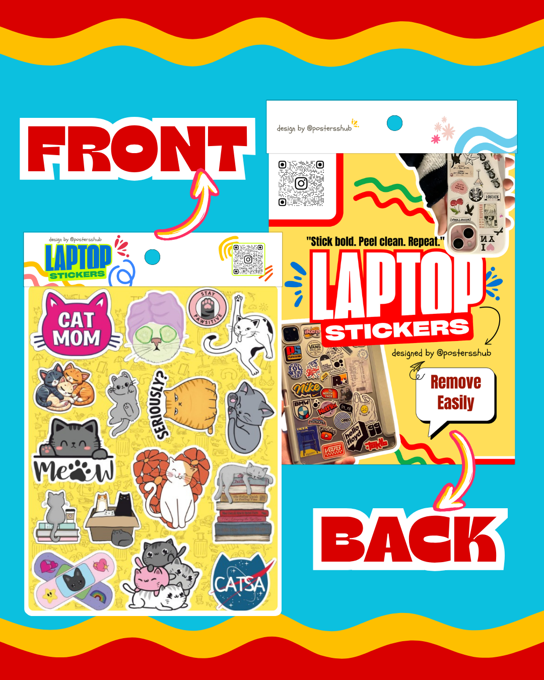 Cats Laptop Sticker Sheet