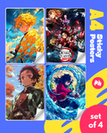 2Demon Slayer Set of 4 Sticky Poster