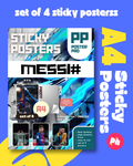 Messi GOAT Set of 4 Sticky Poster