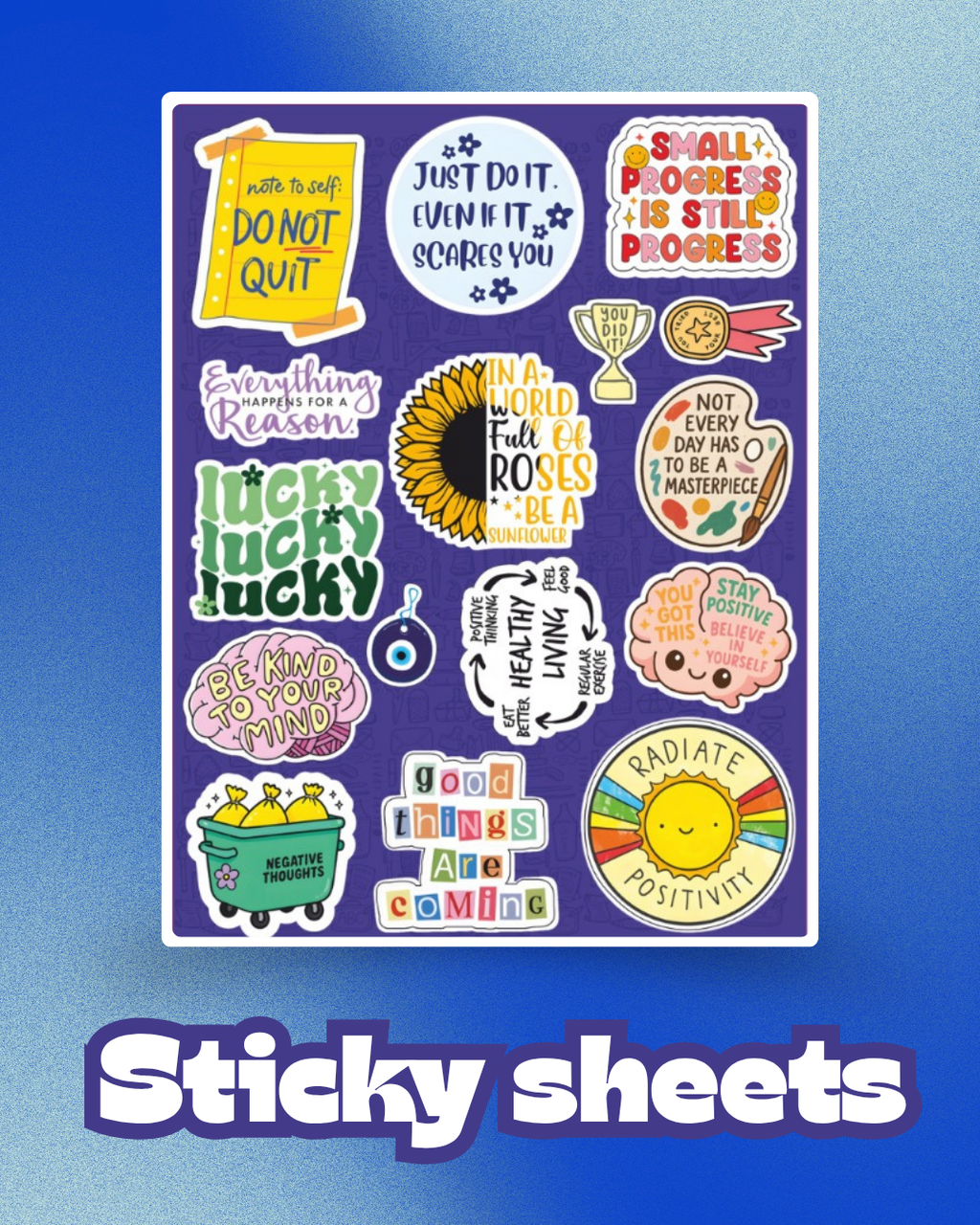 Positive Quotes Laptop Sticker Sheet