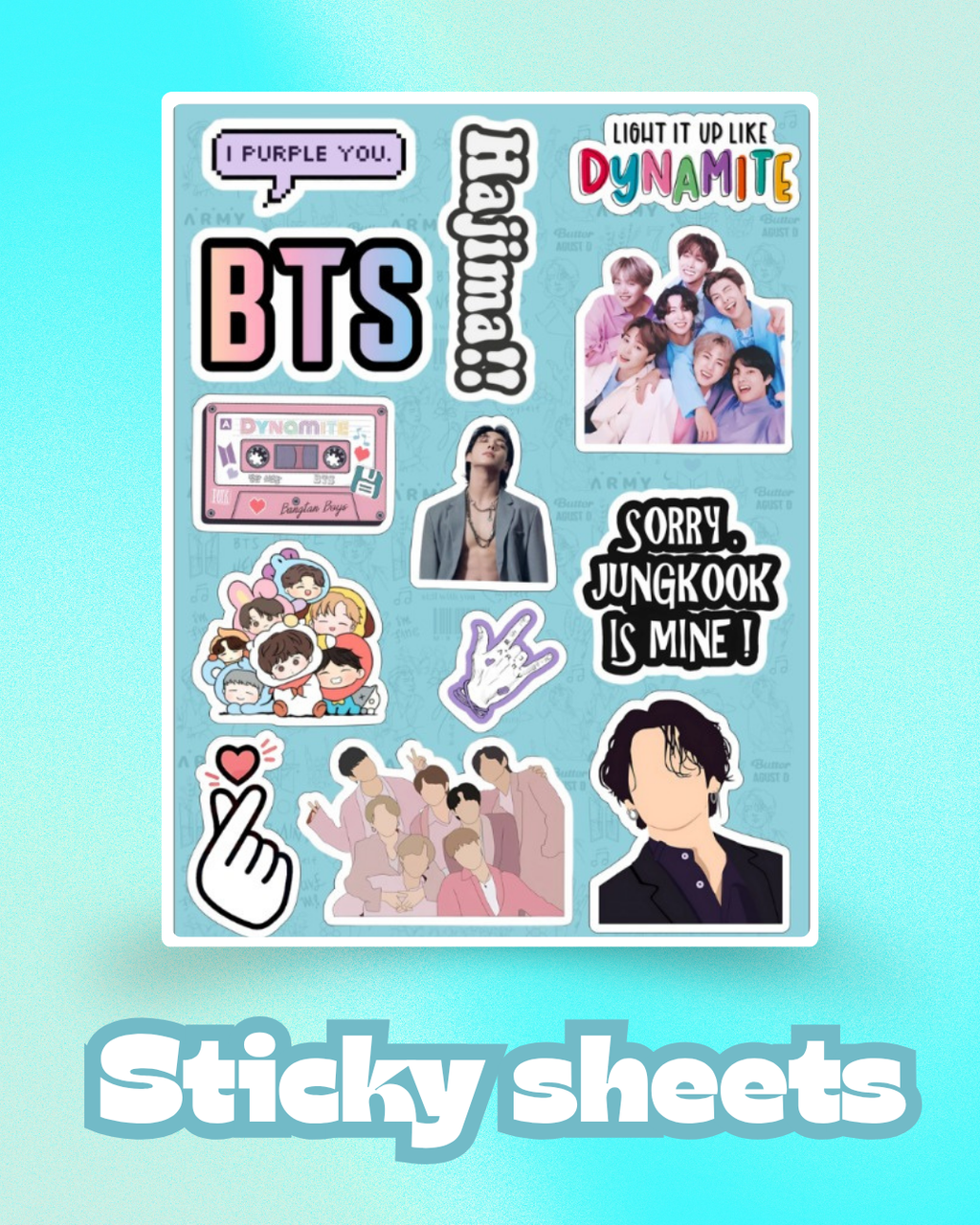 BTS Laptop Sticker Sheet