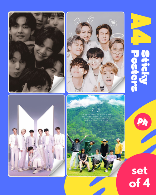 BTS Vibes Set of 4 Sticky Poster