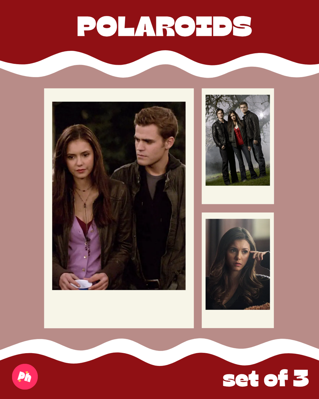 The Vampire Diaries Polaroid set of 3