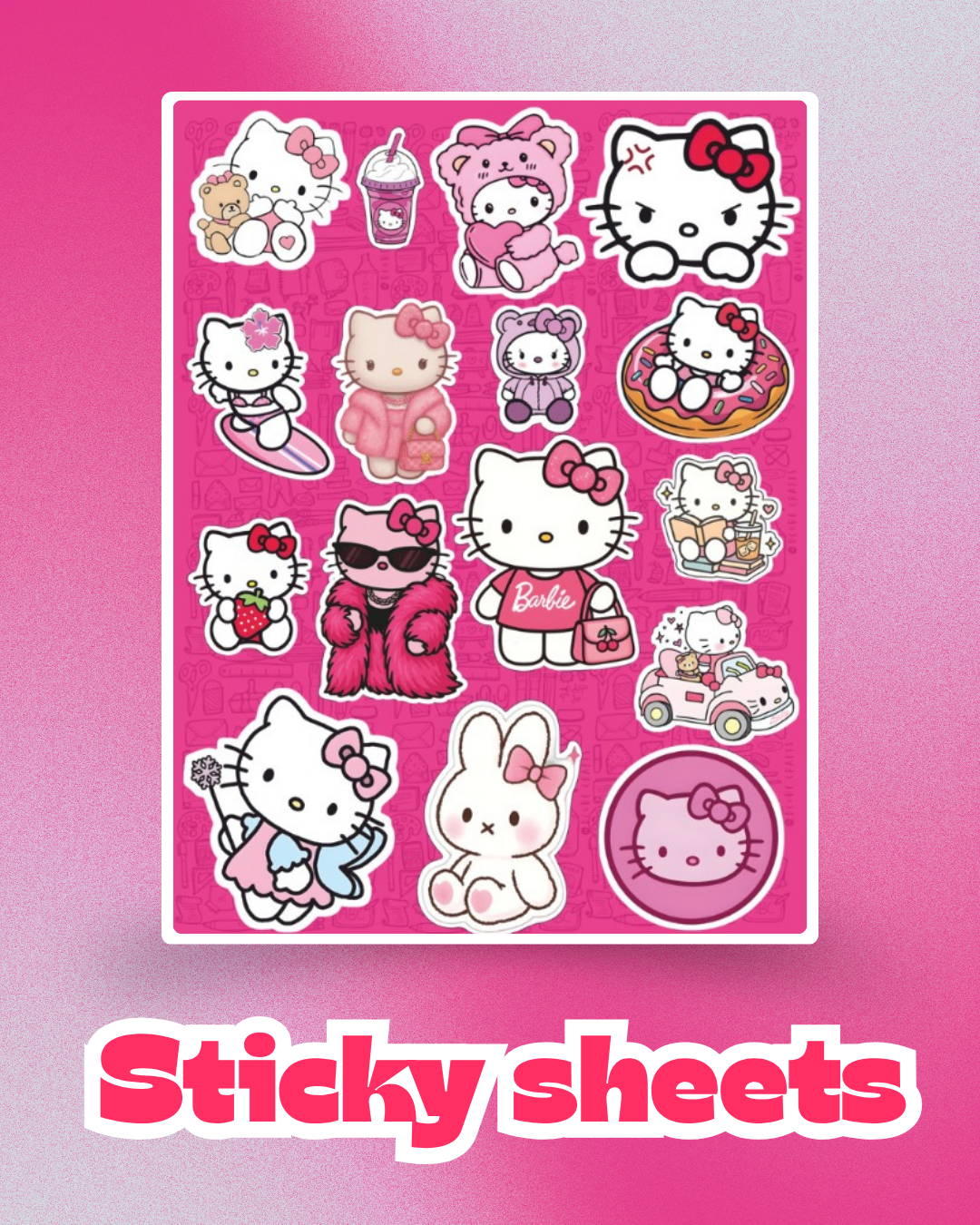 Hello Kitty Laptop Sticker Sheet