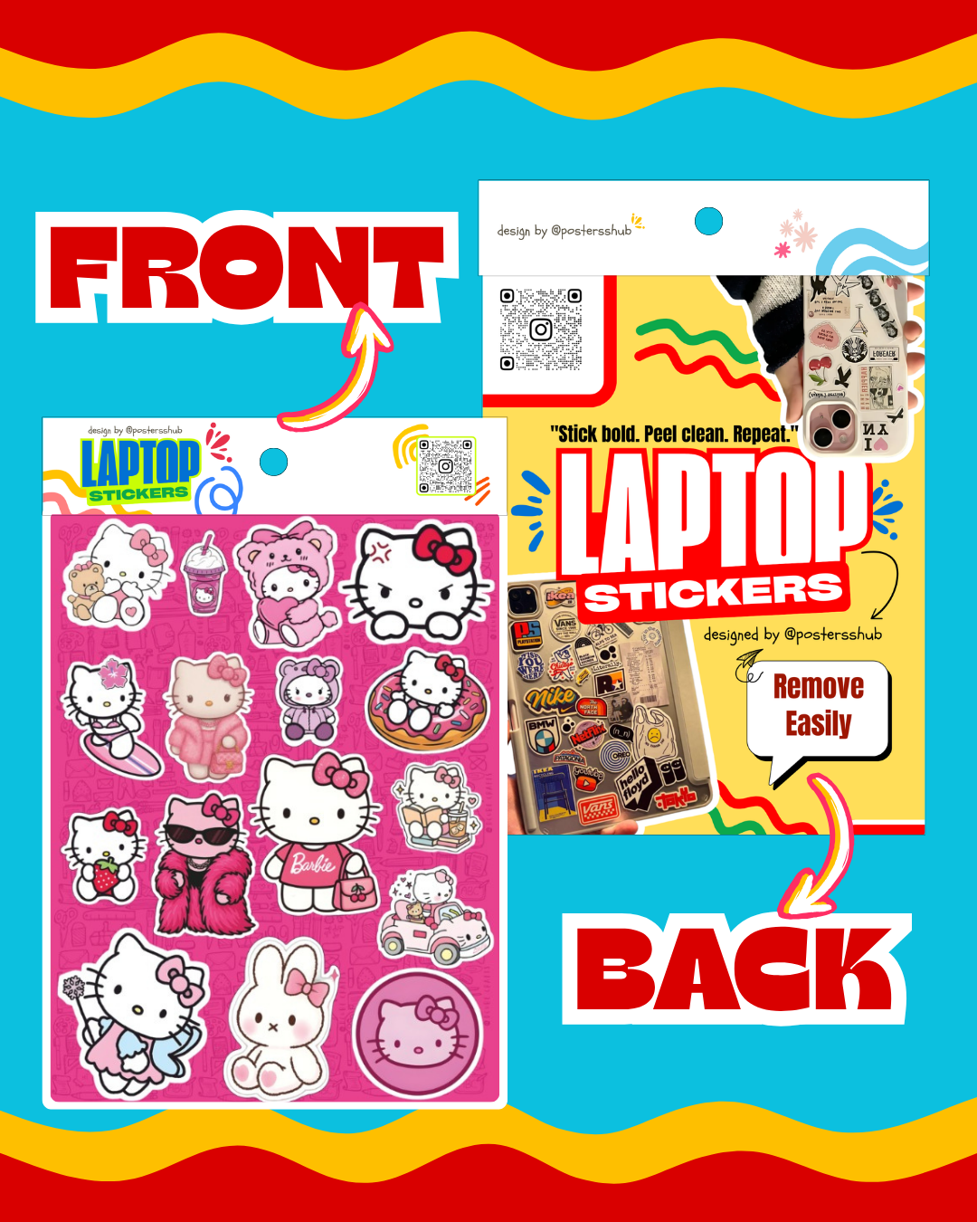 Hello Kitty Laptop Sticker Sheet