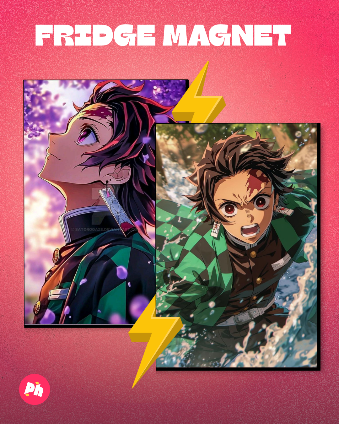 Demon Slayer Tanjiro Set of 2 Fridge Magnet