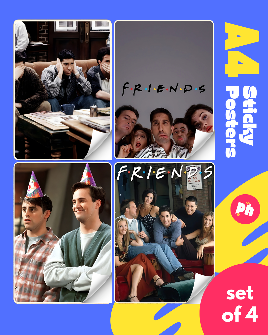 Friends Set of 4 Sticky Poster