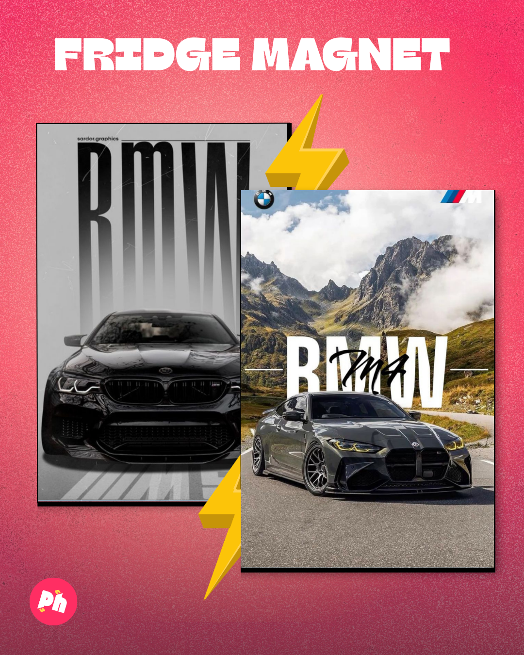 BMW Cars set of 2 fridge magnet