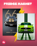 Ford Mustang 66 Shelby vs Modern set of 2 fridge magnet