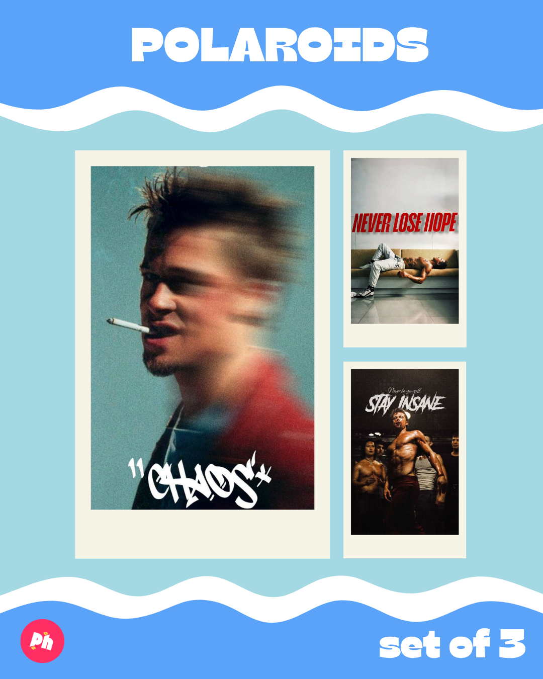 Fight Club Polaroid set of 3