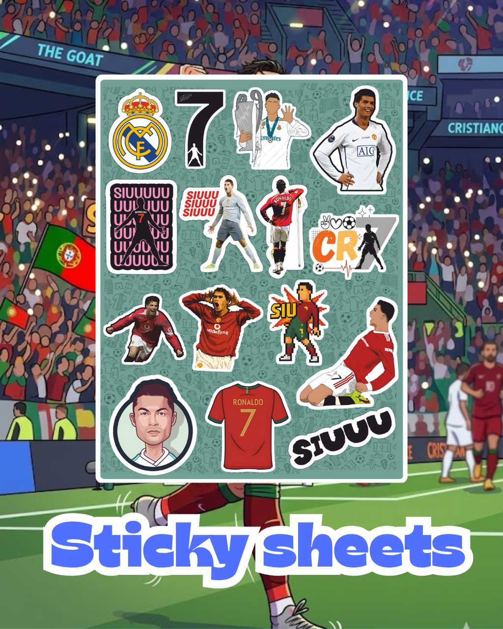 CR7 Laptop Sticker Sheet