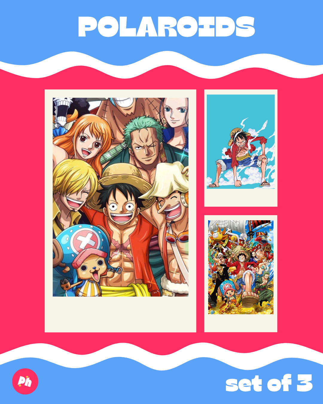 One Piece Crew Polaroid set of 3