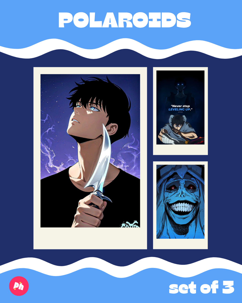Solo Leveling Polaroid set of 3