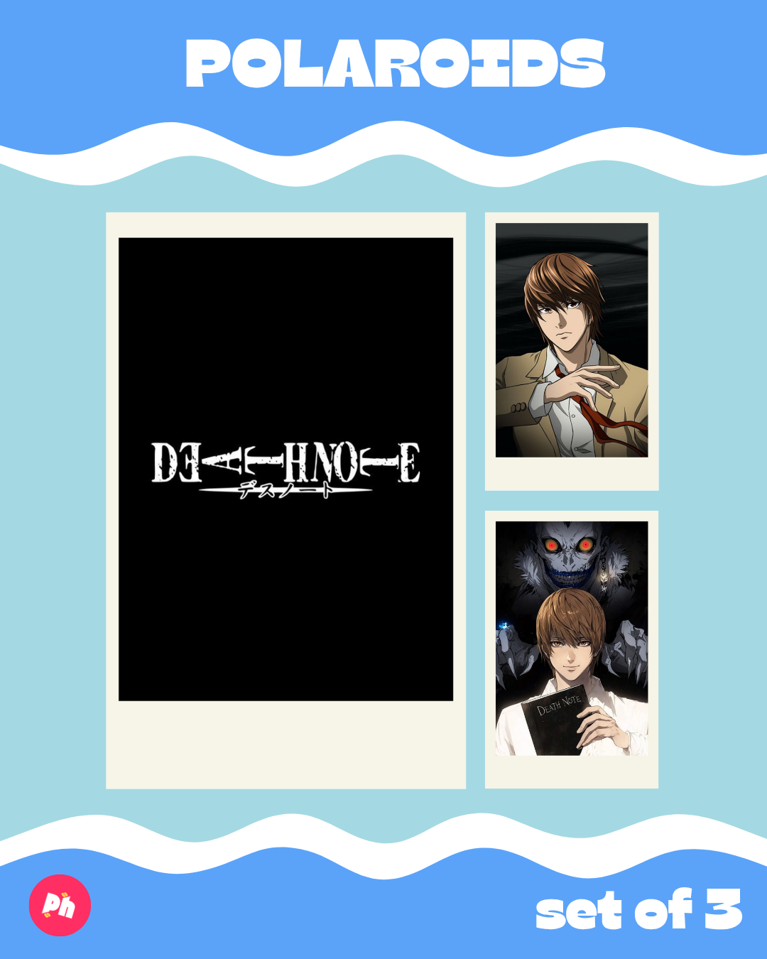 Death Note Polaroid set of 3
