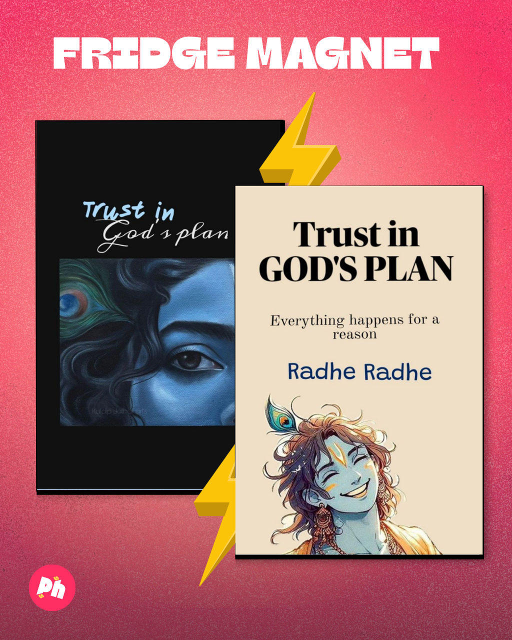 Trust in God’s Plan (Krishna) set of 2 fridge magnet