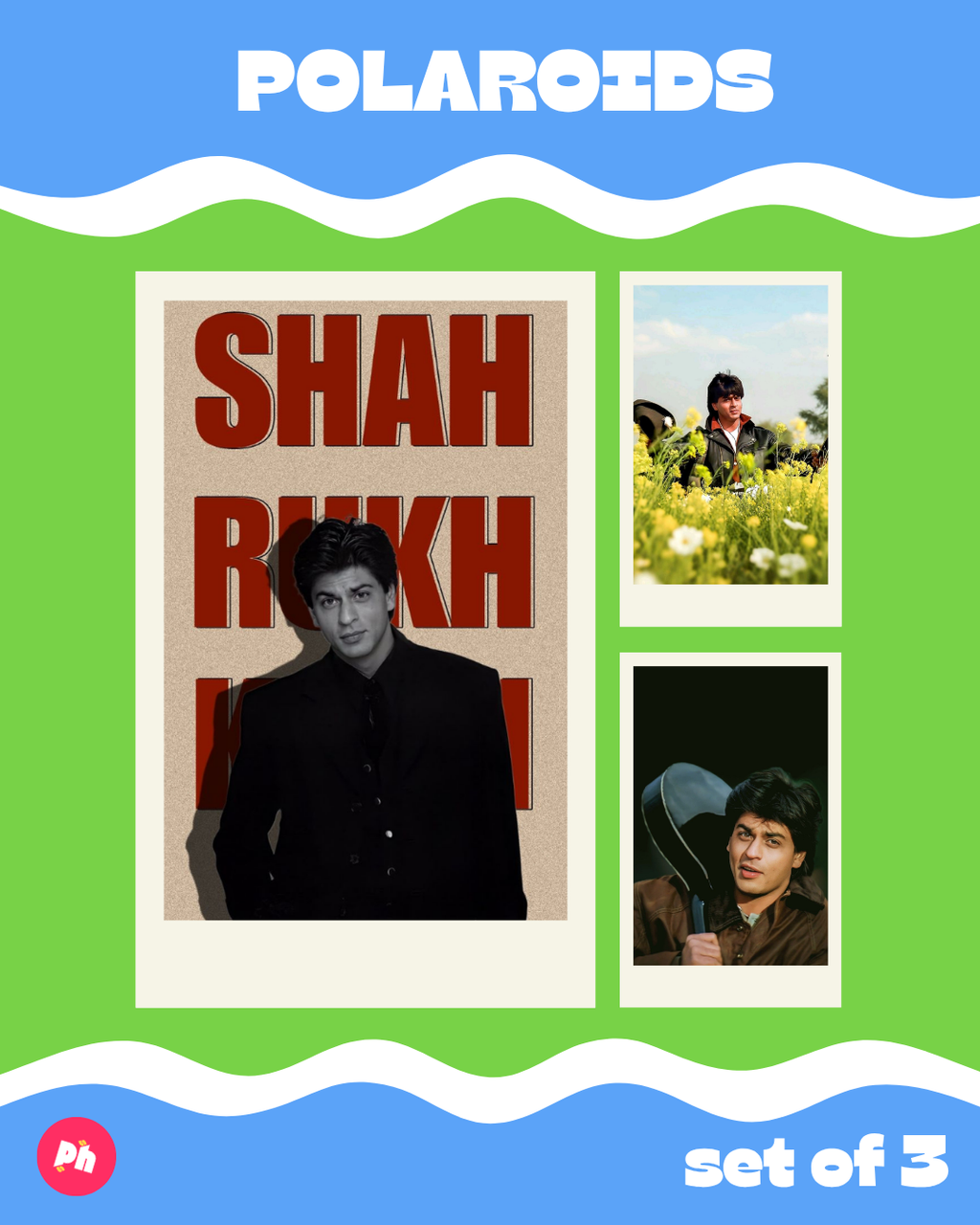 Shah Rukh Khan Polaroid set of 3