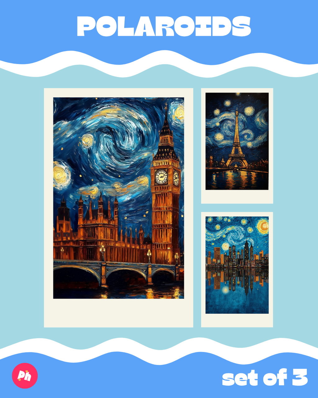 vango Polaroid set of 3