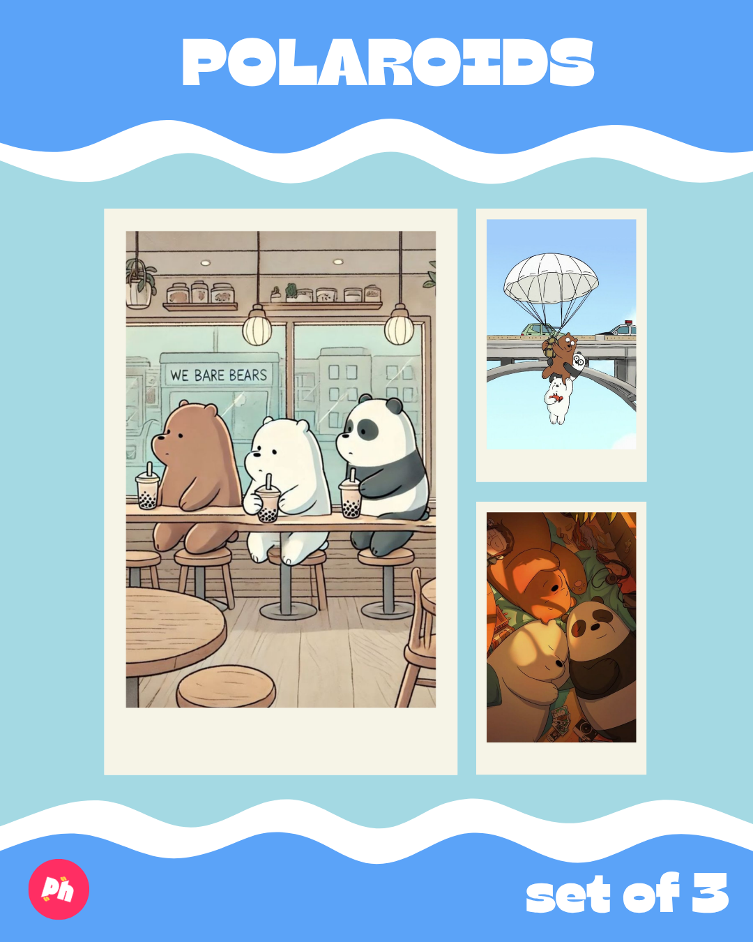 Show: We Bare Bears Polaroid set of 3