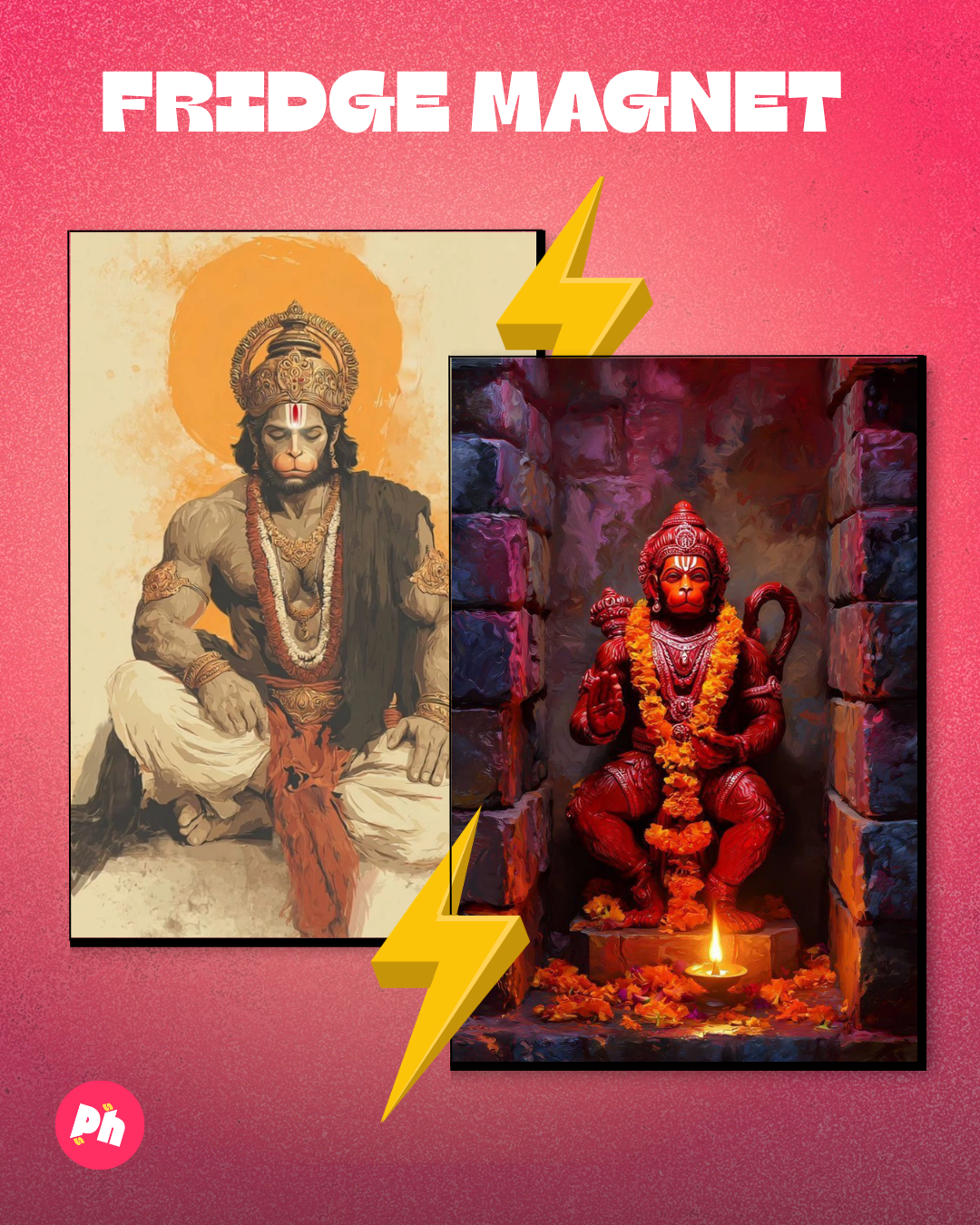 Hanuman Ji set of 2 fridge magnet