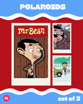 Mr. Bean Set catroon Polaroid set of 3