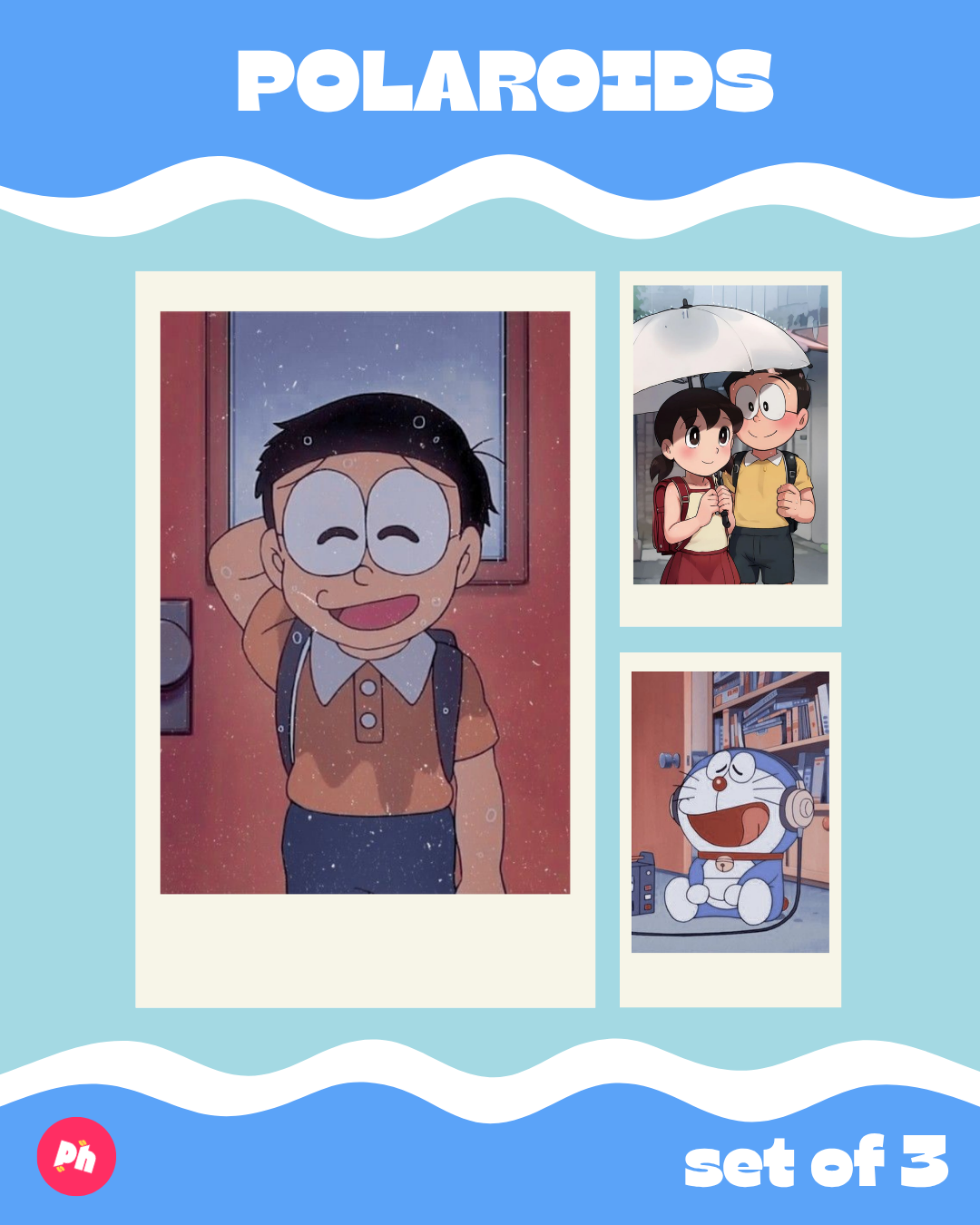 nobita- doremon 2 Polaroid set of 3