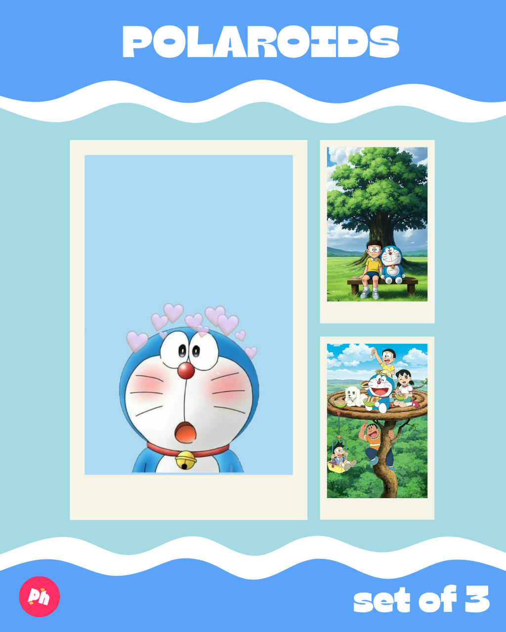 nobita- doremon Polaroid set of 3
