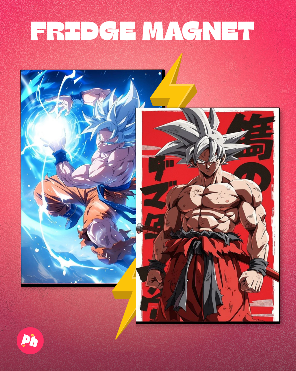 Dragon Ball Goku Power Set of 2 Fridge Magnet