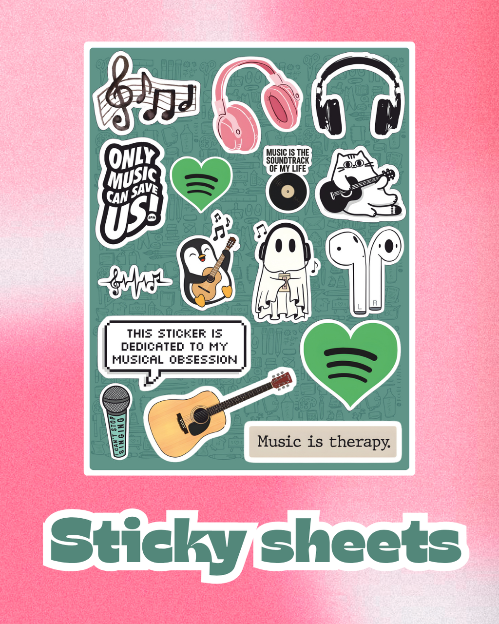 Music Lover Laptop Sticker Sheet