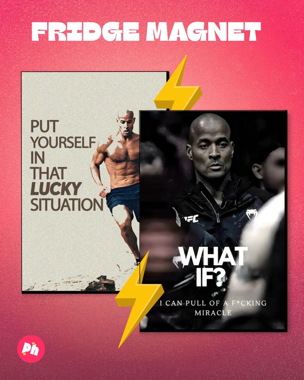 David Goggins Motivation set of 2 fridge magnet