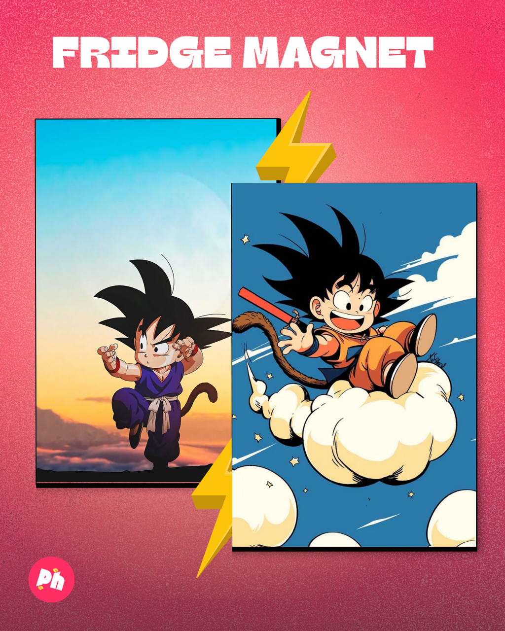 Dragon Ball Kid Goku Set of 2 Fridge Magnet